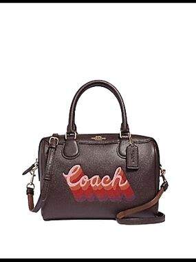 Coach Dark Brown Mini Bennett Leather Satchel